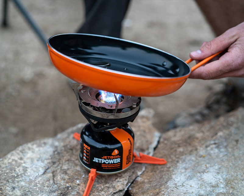 Adding oil to Jetboil Summit Skillet