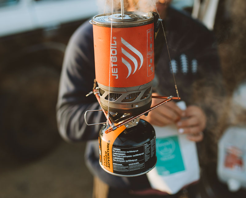 Jetboil MicroMo system in the Hanging Kit