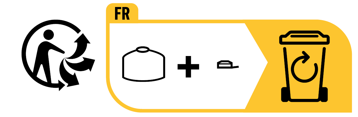 Logo showing the Triman recycle process.