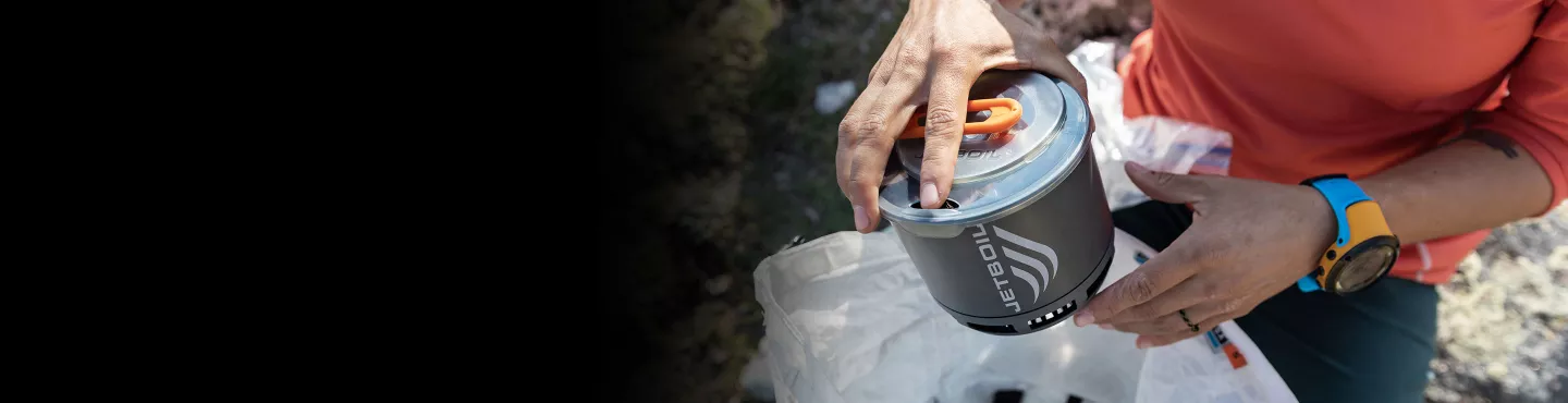 Packing the Jetboil Stash cooking system in bag