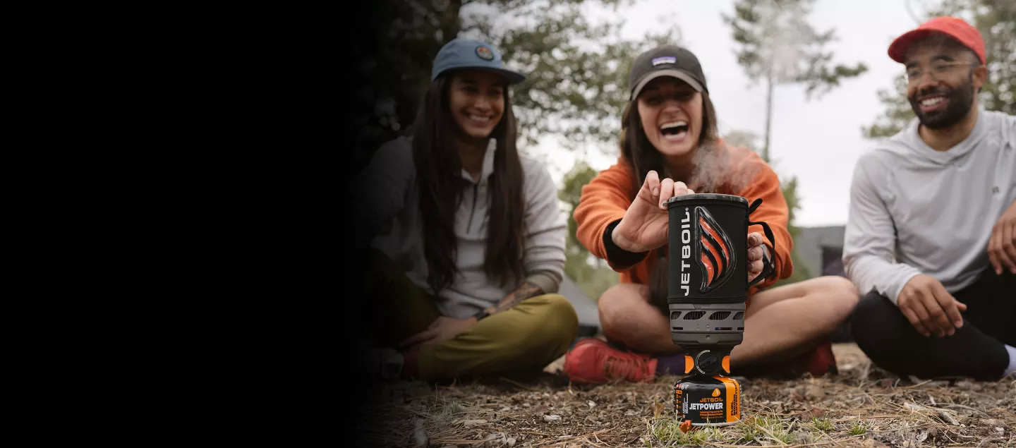 Happily gathered around the Jetboil Flash 1.0L Fast Boil System