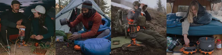 Jetboil Ambassadors with various Jetboil systems
