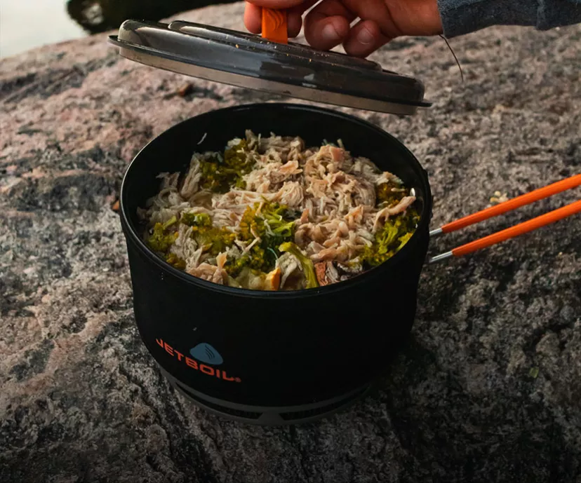 A chicken and rice meal cooked in the Jetboil 1.5ML Cook Pot